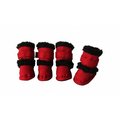 Petpurifiers Red Shearling Duggz shoes - set of 4 - MD PE486420